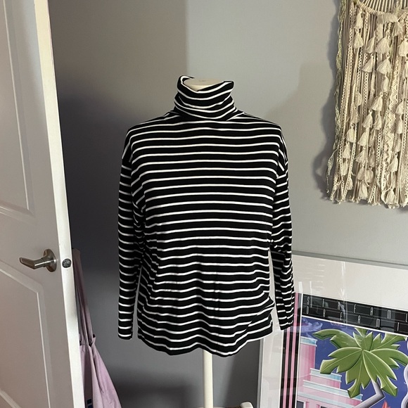 striped turtleneck long sleeve top - Picture 1 of 2
